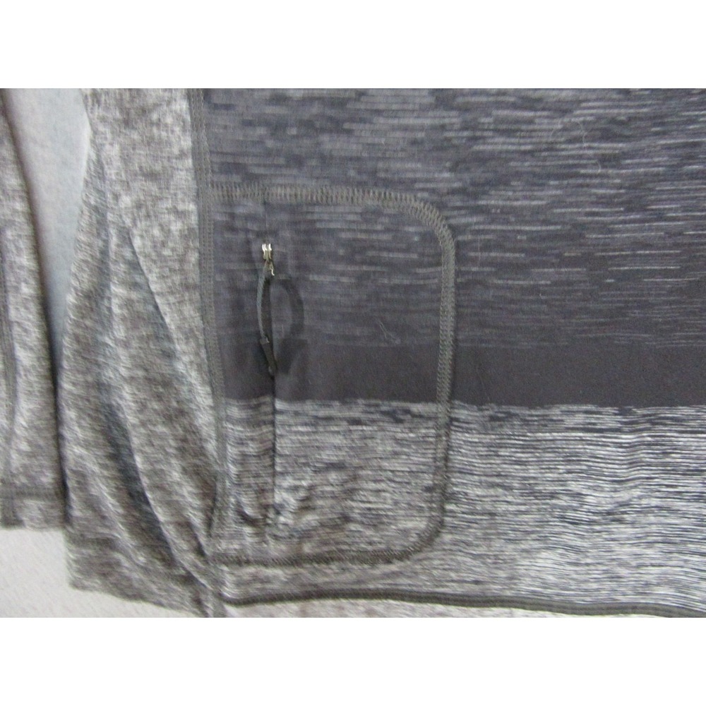Lululemon Shirt Men XL Gray Universal Stripe Black Soot Light White Core 1/4 Zip - Picture 5 of 11